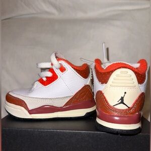 Jordan 3 Retro "White/Black/Mars Stone/Team Orange" Toddler Kids' Shoe